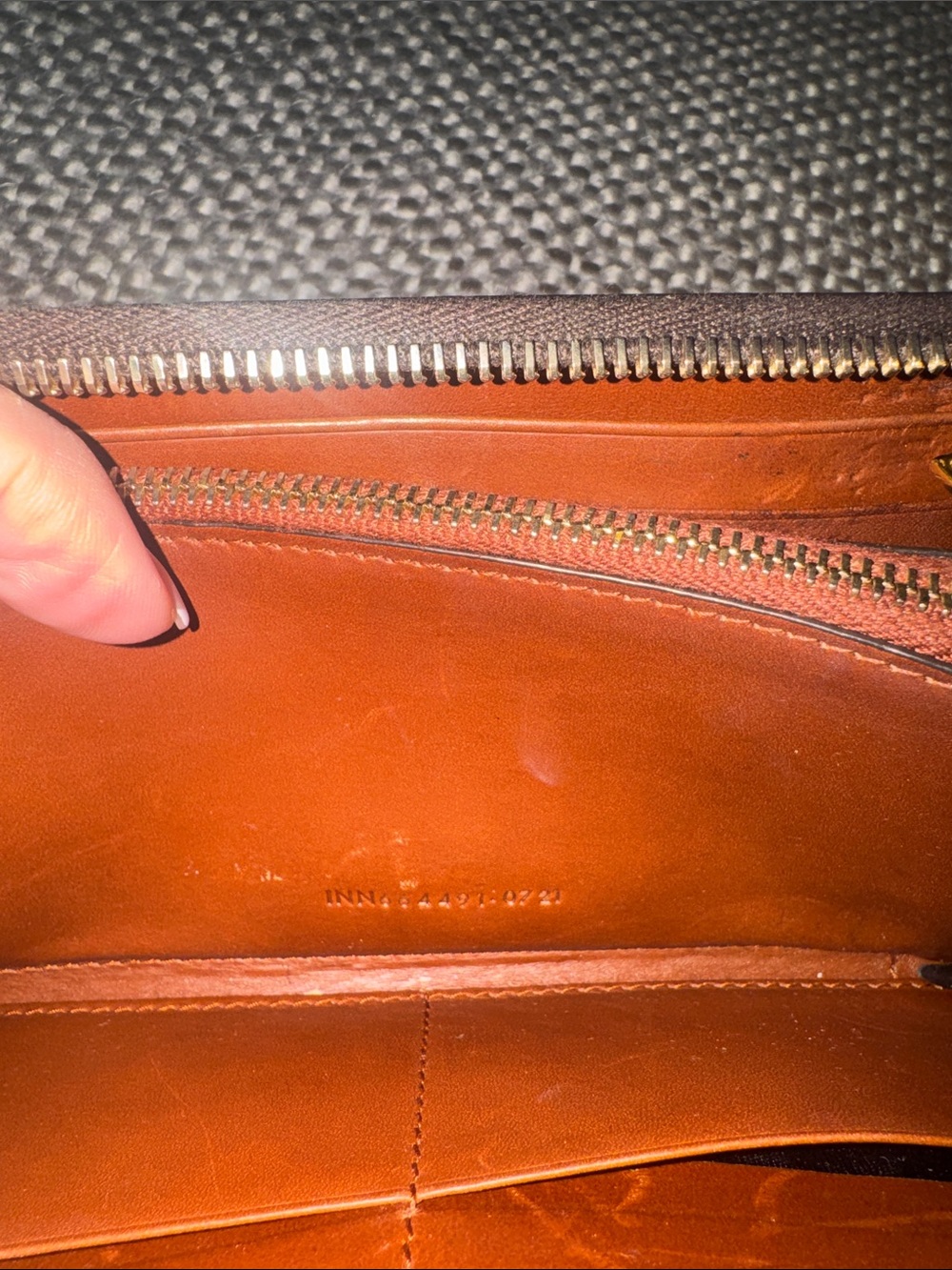 Saint Laurent Brown Wallet with Gold Monogram Zip - Picture 2 of 13